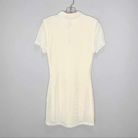 NEW With Jéan Alexa Mini Dress Ruched Button Down Buttercream - Picture 12 of 14